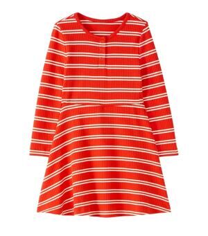 Hanna Andersson NWT Red / White Stripes Long Sleeve Fit and Flare Dress.